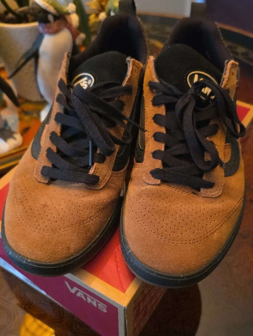 Vans Brown ZION Wright JUNIPER Suede Low-Top Sneakers with Black Trim